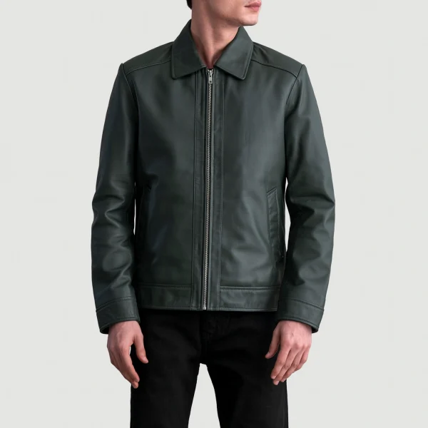 Henry Green Leather Biker Jacket - Image 2
