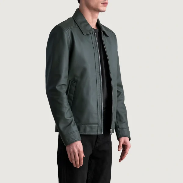 Henry Green Leather Biker Jacket - Image 3