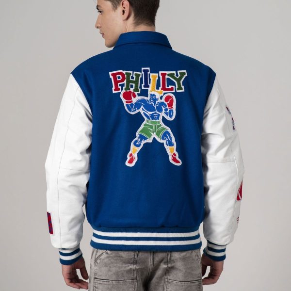 Customized White & Blue Letterman Jacket - Image 5