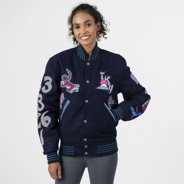 Navy Customized Letterman Jacket - Image 4